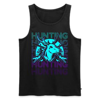 Red Deer Hunting Red Retro - Men's Premium Organic Tank Top - black - Front - Michal (187cm)