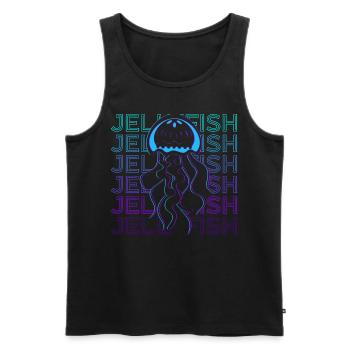 Jellyfish Retro - Men's Premium Organic Tank Top - black - Front - Michal (187cm)