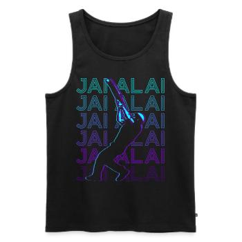 Jai Alai Player Retro - Men's Premium Organic Tank Top - black - Front - AI Model Male 178 light (178cm)