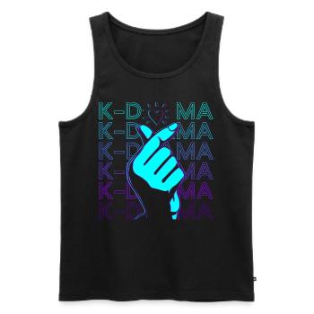 Kdrama Kpop Finger Heart K Drama K Pop Retro - Men's Premium Organic Tank Top - black - Front - Michal (187cm)