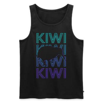 Kiwi Retro - Männer Premium Bio Tank Top - Schwarz - Vorne - Michal (187cm)