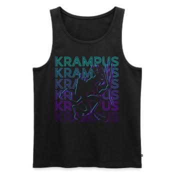 Krampus Christmas Retro - Men's Premium Organic Tank Top - black - Front - AI Model Male 178 light (178cm)
