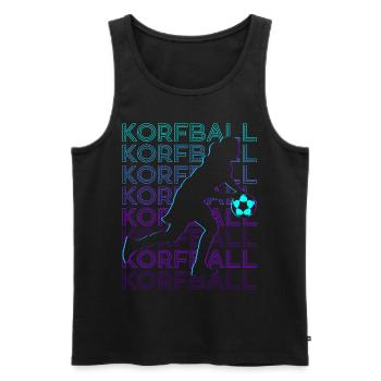 Korfball Player Retro - Men's Premium Organic Tank Top - black - Front - AI Model Male 178 light (178cm)
