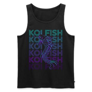 Koi Fish Carp Poisson Japonais Rétro - Débardeur bio Premium Homme - noir - Devant - AI Model Male 178 light (178cm)