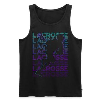Lacrosse Spieler Retro - Männer Premium Bio Tank Top - Schwarz - Vorne - Michal (187cm)