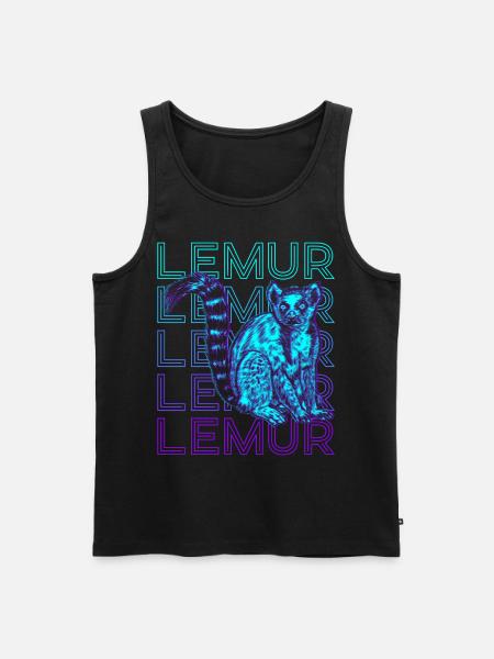 Lemur Retro - Männer Premium Bio Tank Top - Schwarz