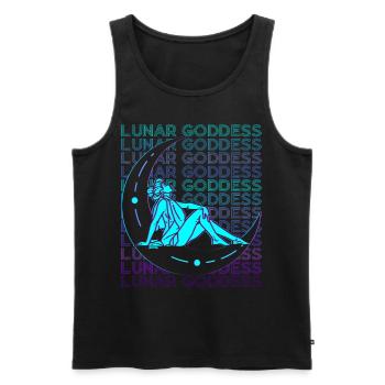 Moon Goddess Wicca Pagan Retro - Men's Premium Organic Tank Top - black - Front - AI Model Male 178 light (178cm)