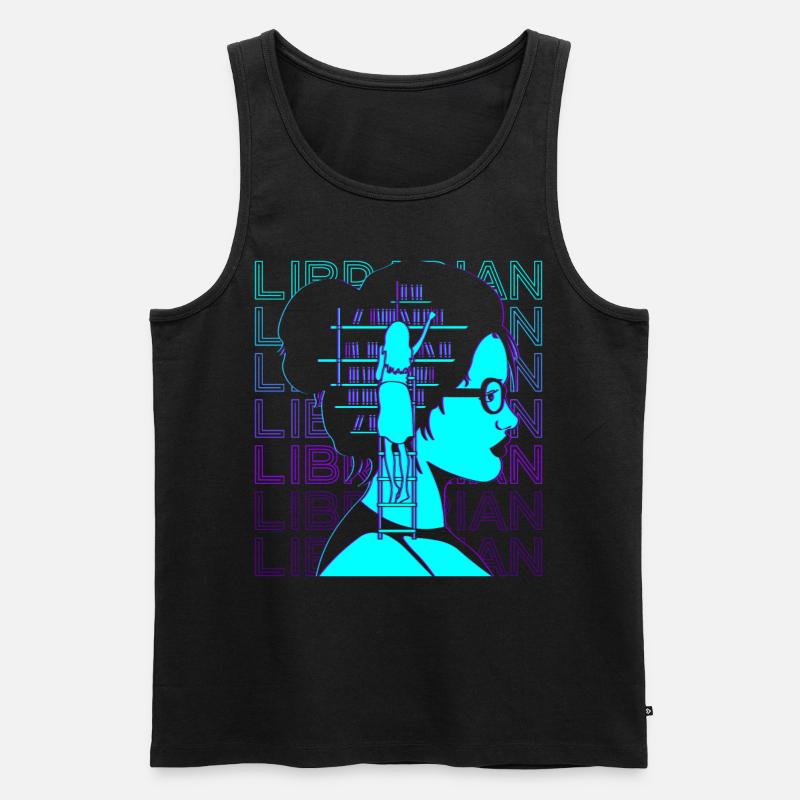 Bibliothekar Retro - Männer Premium Bio Tank Top - Schwarz