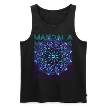 Mandala Heilige Geometrie Prana Retro - Männer Premium Bio Tank Top - Schwarz - Vorne - AI Model Male 178 light (178cm)