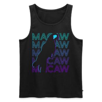 Macaw Parrot Retro - Men's Premium Organic Tank Top - black - Front - AI Model Male 178 light (178cm)