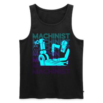 Cutting Machine Operator Cnc Machine Operator Retro - Men's Premium Organic Tank Top - black - Front - AI Model Male 178 light (178cm)