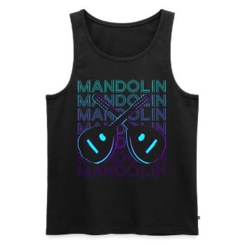 Mandolin Guitar Retro - Men's Premium Organic Tank Top - black - Front - AI Model Male 178 light (178cm)