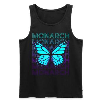 Monarque Papillon Rétro - Débardeur bio Premium Homme - noir - Devant - AI Model Male 178 light (178cm)