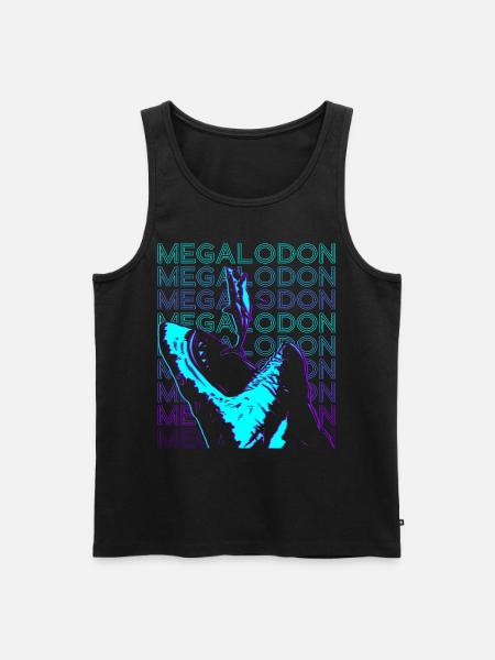 Megalodon Requin Rétro - Débardeur bio Premium Homme - noir