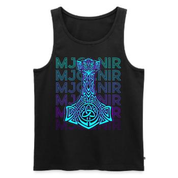 Mjolnir Thor Hammer Mythologie nordique Rétro - Débardeur bio Premium Homme - noir - Devant - Michal (187cm)