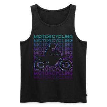 Motorcycling Motorcycle Biker Retro - Men's Premium Organic Tank Top - black - Front - AI Model Male 178 light (178cm)