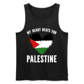 Palestine Cadeau Gratuit Palestine Bande de Gaza - Débardeur bio Premium Homme - noir - Devant - Michal (187cm)