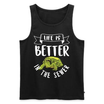 Turtle - Men's Premium Organic Tank Top - black - Front - Michal (187cm)