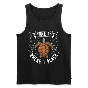 Turtle Relaxed Chill Sea Ocean Beach - Men's Premium Organic Tank Top - black - Front - Michal (187cm)