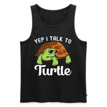 Turtle Tshirt Reptiles Children Men Women - Men's Premium Organic Tank Top - black - Front - AI Model Male 178 light (178cm)