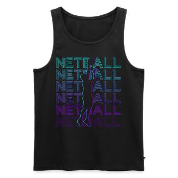 Netzballspieler Retro - Männer Premium Bio Tank Top - Schwarz - Vorne - AI Model Male 178 light (178cm)