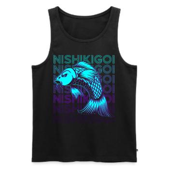 Koi Fish Carp Japanese Nishikigoi Retro - Men's Premium Organic Tank Top - black - Front - AI Model Male 178 light (178cm)