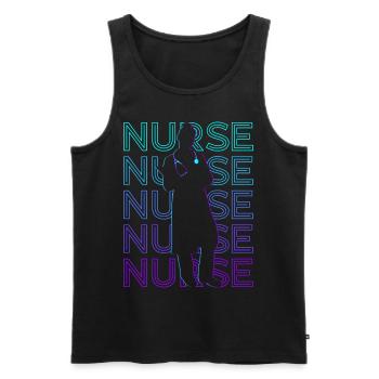 Nurse RN Nursing Retro - Men's Premium Organic Tank Top - black - Front - Michal (187cm)