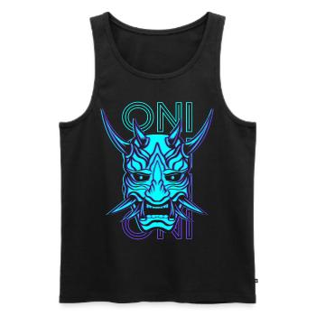 Oni Mask Japanese Yoaki Demon Mask Retro - Men's Premium Organic Tank Top - black - Front - AI Model Male 178 light (178cm)