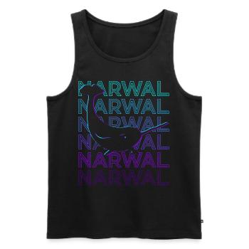 Narwal Narwhal Retro - Männer Premium Bio Tank Top - Schwarz - Vorne - AI Model Male 178 light (178cm)