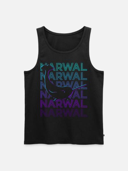 Narwal Narwhal Retro - Men's Premium Organic Tank Top - black