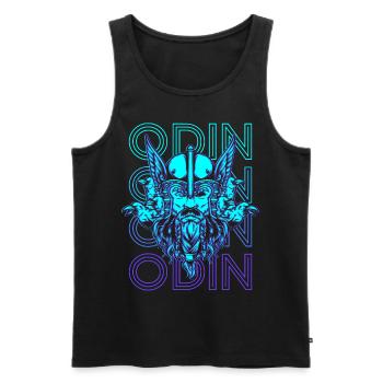 Odin Viking Celtic Norse Mythology War - Men's Premium Organic Tank Top - black - Front - AI Model Male 178 light (178cm)