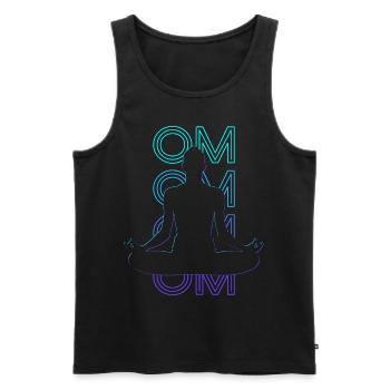 Om Yoga Méditation Bouddhisme Bouddhiste Rétro - Débardeur bio Premium Homme - noir - Devant - Michal (187cm)