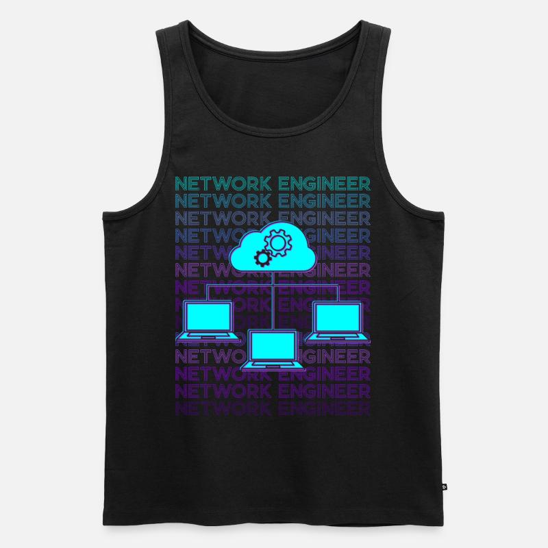 Netzwerkingenieur Netzwerktechnik Retro - Männer Premium Bio Tank Top - Schwarz