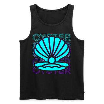 Auster Retro - Männer Premium Bio Tank Top - Schwarz - Vorne - AI Model Male 178 light (178cm)