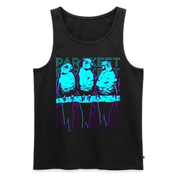 Sittich Retro - Männer Premium Bio Tank Top - Schwarz - Vorne - Michal (187cm)