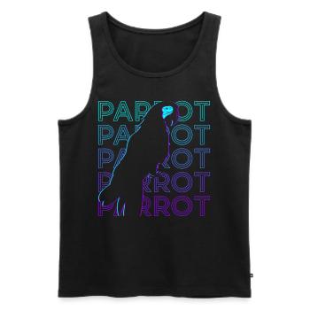 Parrot Retro - Men's Premium Organic Tank Top - black - Front - Michal (187cm)
