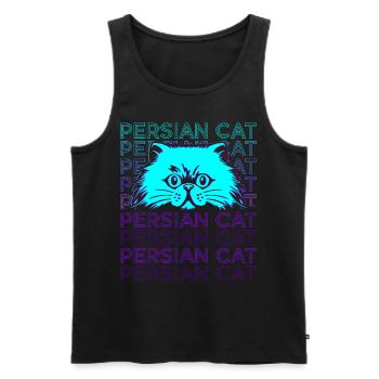 Persian Cat Retro - Men's Premium Organic Tank Top - black - Front - AI Model Male 178 light (178cm)