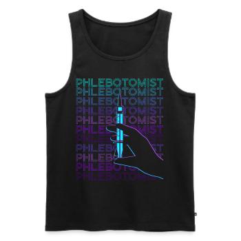 Phlebotomist Phlebotomie Retro - Männer Premium Bio Tank Top - Schwarz - Vorne - AI Model Male 178 light (178cm)