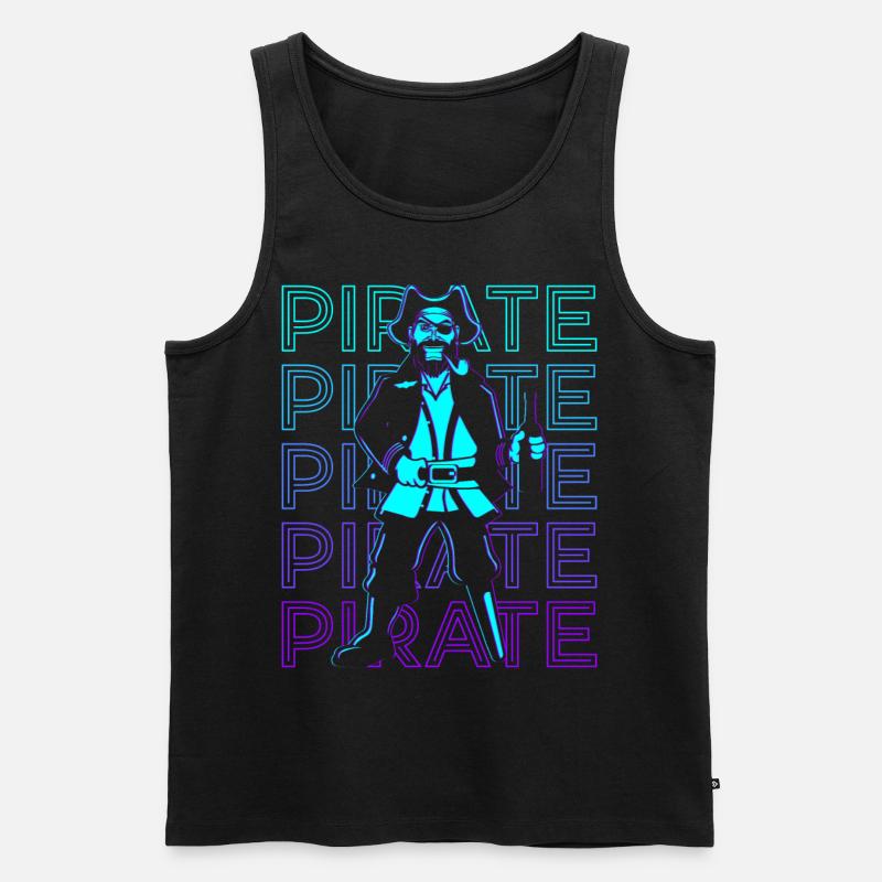 Pirat Retro - Männer Premium Bio Tank Top - Schwarz
