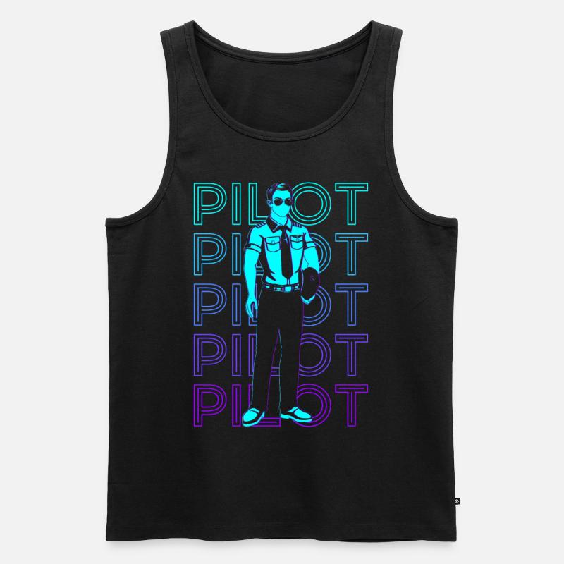 Pilot Aviation Aviator Retro - Men's Premium Organic Tank Top - black