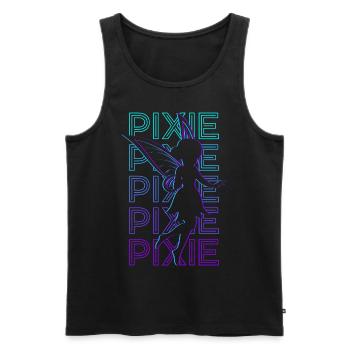 Pixie Fairy Retro - Männer Premium Bio Tank Top - Schwarz - Vorne - AI Model Male 178 light (178cm)