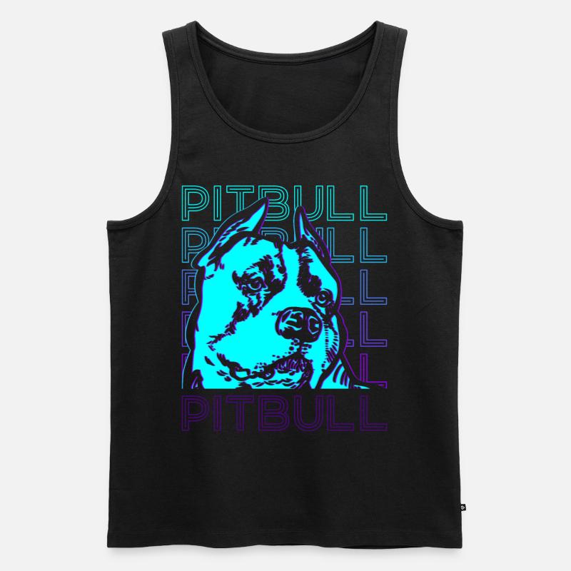 Pitbull Retro - Männer Premium Bio Tank Top - Schwarz