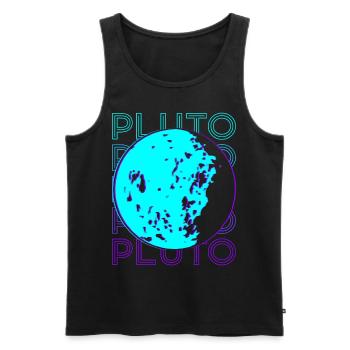 Pluto Retro - Men's Premium Organic Tank Top - black - Front - AI Model Male 178 light (178cm)