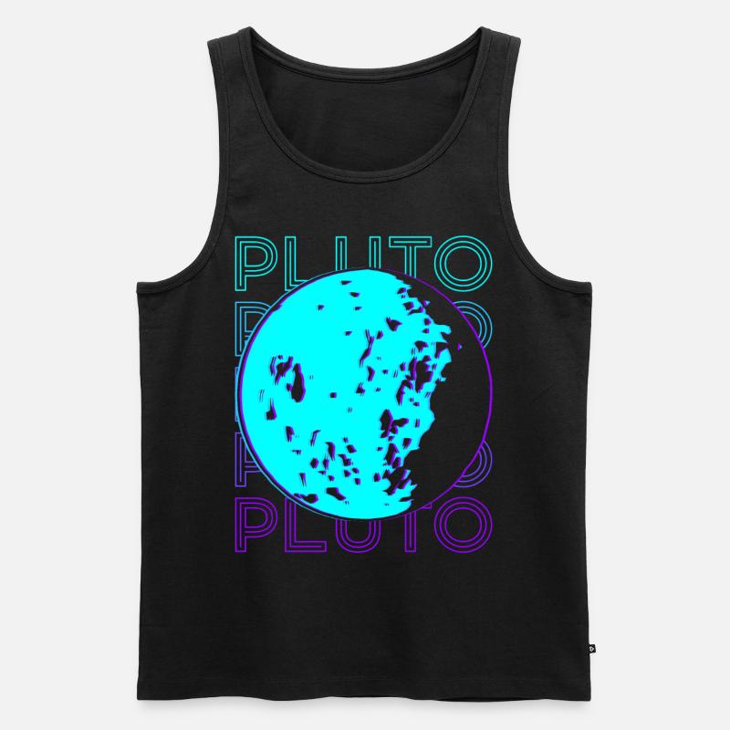 Pluto Retro - Männer Premium Bio Tank Top - Schwarz