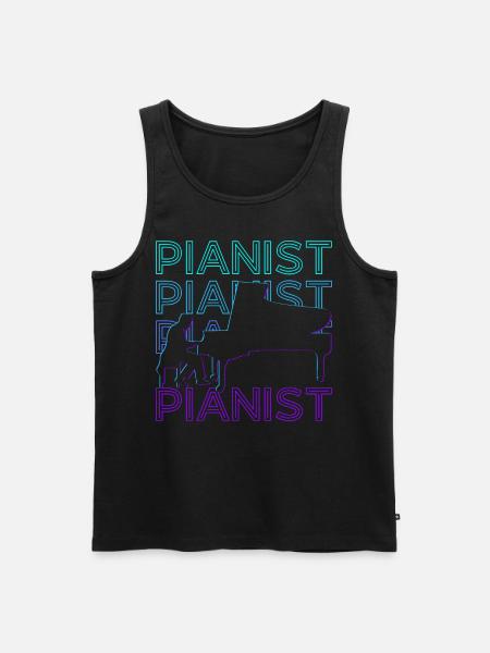 Pianist Keyboarder Piano Player Retro - Men's Premium Organic Tank Top - black