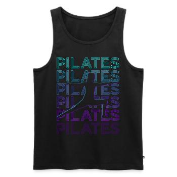 Pilates Fitness Training Retro - Men's Premium Organic Tank Top - black - Front - AI Model Male 178 light (178cm)