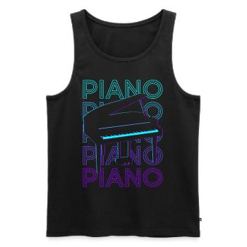 Piano Pianist Keyboarder Piano Player Retro - Men's Premium Organic Tank Top - black - Front - Michal (187cm)