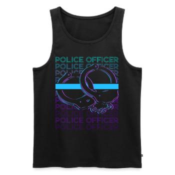 Police Officer Law Enforcement Retro - Men's Premium Organic Tank Top - black - Front - AI Model Male 178 light (178cm)