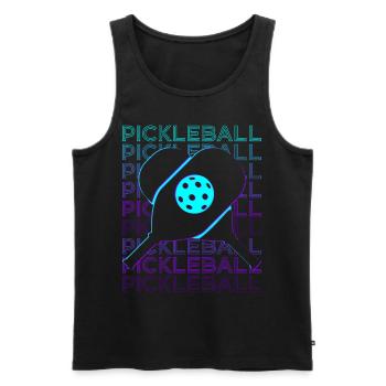 Pickleball Spieler Retro - Männer Premium Bio Tank Top - Schwarz - Vorne - Michal (187cm)