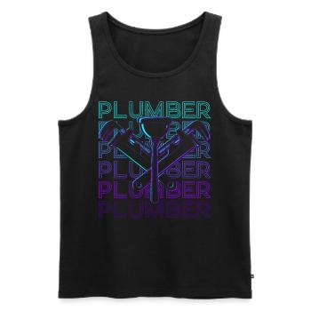 Plumber Retro - Men's Premium Organic Tank Top - black - Front - AI Model Male 178 light (178cm)